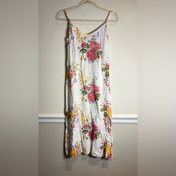 Reformation Boston Midi Dress in Bouquet White Pink Floral Size 0 - Picture 4 of 9